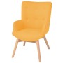 Sillón con taburete reposapiés de tela amarillo de vidaXL, Sillones - Ref: Foro24-244664, Precio: 149,24 €, Descuento: %