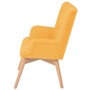 Sillón con taburete reposapiés de tela amarillo de vidaXL, Sillones - Ref: Foro24-244664, Precio: 149,24 €, Descuento: %