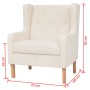 Sillón de tela color blanco crema de vidaXL, Sillones - Ref: Foro24-245449, Precio: 232,55 €, Descuento: %