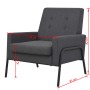 Sillón de acero y tela gris oscuro de vidaXL, Sillones - Ref: Foro24-245523, Precio: 219,83 €, Descuento: %