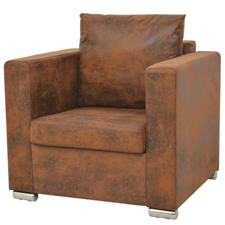 Brown artificial suede armchair by vidaXL, Armchairs - Ref: Foro24-244701, Price: 278,99 €, Discount: %