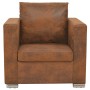 Brown artificial suede armchair by vidaXL, Armchairs - Ref: Foro24-244701, Price: 278,99 €, Discount: %