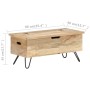 Baúl madera maciza de mango 90x40x45 cm de vidaXL, Baúles de almacenamiento - Ref: Foro24-289635, Precio: 208,99 €, Descuento: %