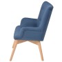 Sillón con taburete reposapiés de tela azul de vidaXL, Sillones - Ref: Foro24-244663, Precio: 199,30 €, Descuento: %