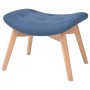 Sillón con taburete reposapiés de tela azul de vidaXL, Sillones - Ref: Foro24-244663, Precio: 199,30 €, Descuento: %