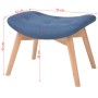 Sillón con taburete reposapiés de tela azul de vidaXL, Sillones - Ref: Foro24-244663, Precio: 199,30 €, Descuento: %