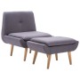 Butaca con reposapiés tapizada de tela gris de vidaXL, Sillones - Ref: Foro24-246983, Precio: 148,12 €, Descuento: %