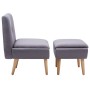 Armchair with footrest upholstered in gray fabric by vidaXL, Armchairs - Ref: Foro24-246983, Price: 148,12 €, Discount: %