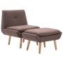 Butaca con reposapiés tapizada de tela marrón de vidaXL, Sillones - Ref: Foro24-246980, Precio: 139,08 €, Descuento: %