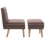 Butaca con reposapiés tapizada de tela marrón de vidaXL, Sillones - Ref: Foro24-246980, Precio: 139,99 €, Descuento: %