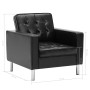 Sillón de cuero sintético negro de vidaXL, Sillones - Ref: Foro24-247018, Precio: 217,01 €, Descuento: %