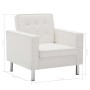 Sillón de cuero sintético blanco de vidaXL, Sillones - Ref: Foro24-247019, Precio: 215,05 €, Descuento: %