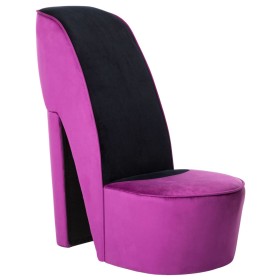 Sillón con forma de zapato de tacón terciopelo morado de vidaXL, Sillones - Ref: Foro24-248645, Precio: 190,99 €, Descuento: %