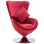 Swivel egg armchair with red velvet cushion by vidaXL, Armchairs - Ref: Foro24-248466, Price: 258,34 €, Discount: %