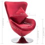 Swivel egg armchair with red velvet cushion by vidaXL, Armchairs - Ref: Foro24-248466, Price: 258,34 €, Discount: %