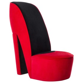 Sillón con forma de zapato de tacón terciopelo rojo de vidaXL, Sillones - Ref: Foro24-248644, Precio: 174,99 €, Descuento: %