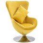 Swivel egg armchair with yellow velvet cushion by vidaXL, Armchairs - Ref: Foro24-248468, Price: 258,84 €, Discount: %