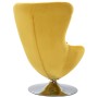 Swivel egg armchair with yellow velvet cushion by vidaXL, Armchairs - Ref: Foro24-248468, Price: 258,84 €, Discount: %