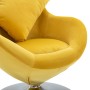 Swivel egg armchair with yellow velvet cushion by vidaXL, Armchairs - Ref: Foro24-248468, Price: 258,84 €, Discount: %