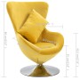 Sillón egg giratorio con cojín terciopelo amarillo de vidaXL, Sillones - Ref: Foro24-248468, Precio: 258,99 €, Descuento: %