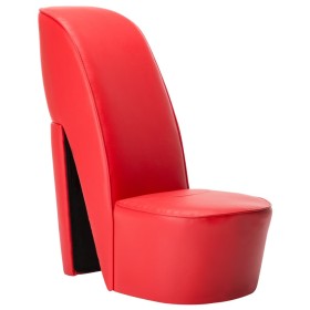 Sillón con forma de zapato de tacón cuero sintético rojo de vidaXL, Sillones - Ref: Foro24-248646, Precio: 169,99 €, Descuent...