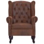 Chesterfield-Sessel und Fußstütze aus braunem Kunstleder von vidaXL, Sessel - Ref: Foro24-281277, Preis: 441,92 €, Rabatt: %