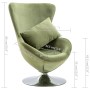 Sillón egg giratorio con cojín terciopelo verde de vidaXL, Sillones - Ref: Foro24-248467, Precio: 226,57 €, Descuento: %