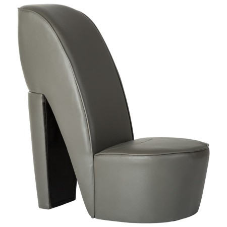 Butaca con forma de zapato de tacón cuero sintético gris de vidaXL, Sillones - Ref: Foro24-248651, Precio: 168,57 €, Descuent...