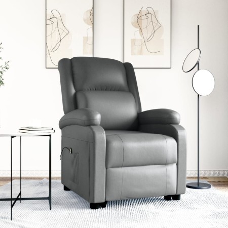 Sillón elevable cuero sintético gris de vidaXL, Sillones - Ref: Foro24-3110867, Precio: 366,99 €, Descuento: %