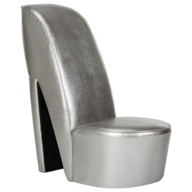 Silver synthetic leather high-heeled shoe-shaped armchair by vidaXL, Armchairs - Ref: Foro24-248649, Price: 169,90 €, Discoun...