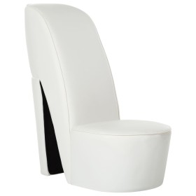 Sillón con forma de zapato de tacón cuero sintético blanco de vidaXL, Sillones - Ref: Foro24-248652, Precio: 183,99 €, Descue...