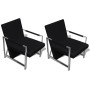 2 black synthetic leather armchairs with chrome structure by vidaXL, Armchairs - Ref: Foro24-270179, Price: 269,25 €, Discoun...