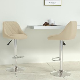 Cream velvet kitchen stool 2 units by vidaXL, Kitchen stools - Ref: Foro24-335304, Price: 136,43 €, Discount: %