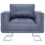 Sillón en forma de cubo de piel de ante artificial gris de vidaXL, Sillones - Ref: Foro24-282154, Precio: 205,51 €, Descuento: %