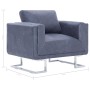 Sillón en forma de cubo de piel de ante artificial gris de vidaXL, Sillones - Ref: Foro24-282154, Precio: 205,51 €, Descuento: %