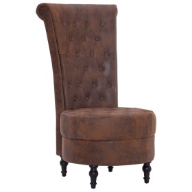 Brown Faux Suede Leather High Back Chair by vidaXL, Armchairs - Ref: Foro24-281380, Price: 283,99 €, Discount: %