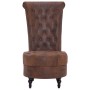 Brown Faux Suede Leather High Back Chair by vidaXL, Armchairs - Ref: Foro24-281380, Price: 283,01 €, Discount: %