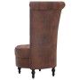 Brown Faux Suede Leather High Back Chair by vidaXL, Armchairs - Ref: Foro24-281380, Price: 283,01 €, Discount: %