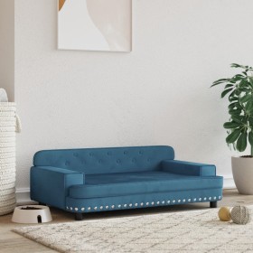 Blue velvet dog bed 90x53x30 cm by vidaXL, Beds for dogs - Ref: Foro24-171868, Price: 91,29 €, Discount: %