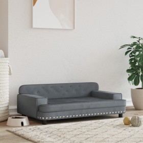 Dark gray velvet dog bed 90x53x30 cm by vidaXL, Beds for dogs - Ref: Foro24-171870, Price: 84,99 €, Discount: %