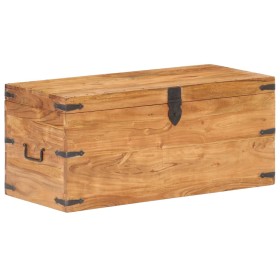 Baúl de madera maciza de acacia 90x40x40 cm de vidaXL, Baúles de almacenamiento - Ref: Foro24-289641, Precio: 178,68 €, Descu...