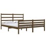 Estructura cama de matrimonio madera de pino marrón 135x190 cm de vidaXL, Camas y somieres - Ref: Foro24-3103691, Precio: 174...