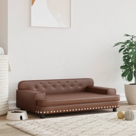 Brown synthetic leather dog bed 90x53x30 cm by vidaXL, Beds for dogs - Ref: Foro24-171878, Price: 88,66 €, Discount: %