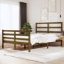 Brown pine wood double bed frame 135x190 cm by vidaXL, Beds and slatted bases - Ref: Foro24-3104984, Price: 172,35 €, Discoun...