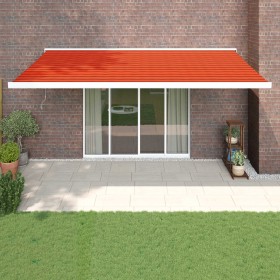 Retractable aluminum awning and orange and brown fabric 5x3 m by vidaXL, Awnings - Ref: Foro24-3154595, Price: 808,99 €, Disc...