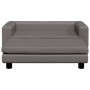 Cama de perros con extensión cuero sintético gris 100x50x30 cm de vidaXL, Camas para perros - Ref: Foro24-172029, Precio: 118...