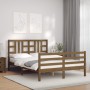 Estructura cama de matrimonio con cabecero madera marrón miel de vidaXL, Camas y somieres - Ref: Foro24-3193899, Precio: 182,...