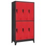 Anthracite gray and red steel locker 90x45x180 cm by vidaXL, Lockers and storage cabinets - Ref: Foro24-339801, Price: 318,23...