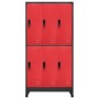 Anthracite gray and red steel locker 90x45x180 cm by vidaXL, Lockers and storage cabinets - Ref: Foro24-339801, Price: 318,23...