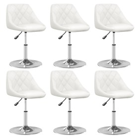 Sillas de comedor 6 unidades cuero sintético blanco de vidaXL, Sillas de comedor - Ref: Foro24-3088645, Precio: 358,99 €, Des...